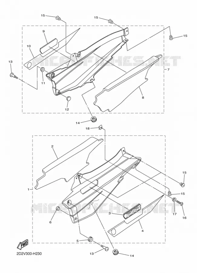 SIDE COVER Yamaha MOTO 1300 2009 FJR AS ABS  FJR1300AS