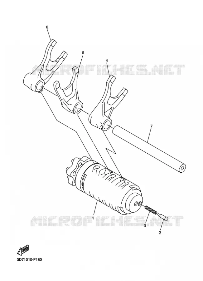 GEAR SHIFT SELECTOR DRUM / FORKS Yamaha MOTO 250 2009 WR-R  WR250R