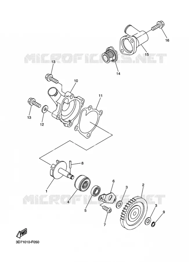 WATERPUMP / HOSES Yamaha MOTO 250 2009 WRX  WR250X