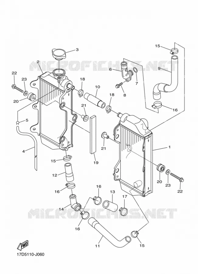 RADIATOR / HOSES Yamaha MOTO 250 2011 YZF  YZ250F