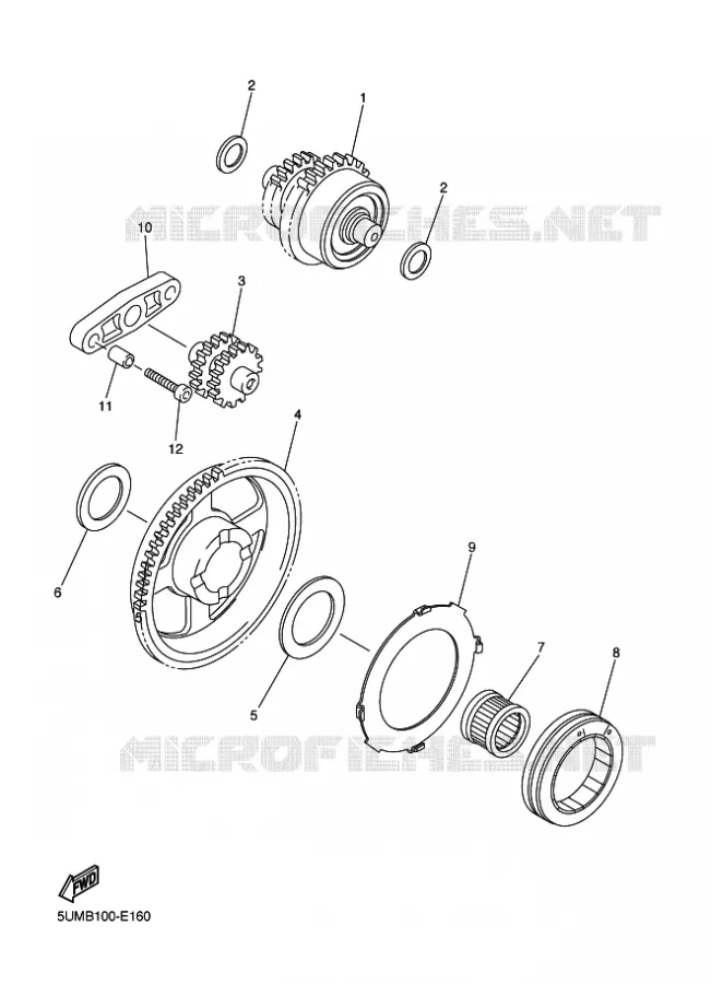 STARTER CLUTCH Yamaha MOTO 250 2010 WRF  WR250F