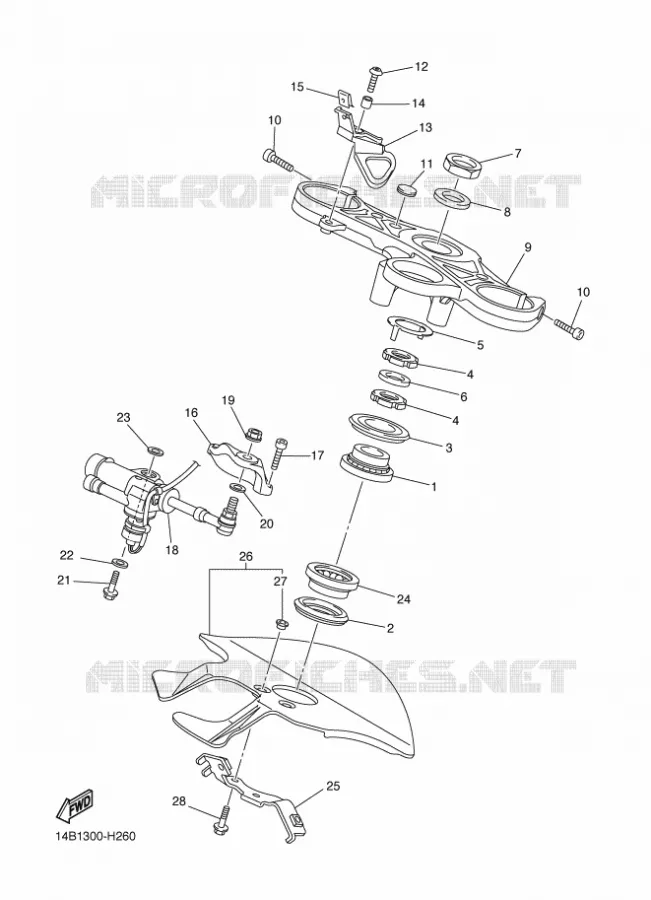 STEERING Yamaha MOTO 1000 2009 R1  YZF-R1 R1