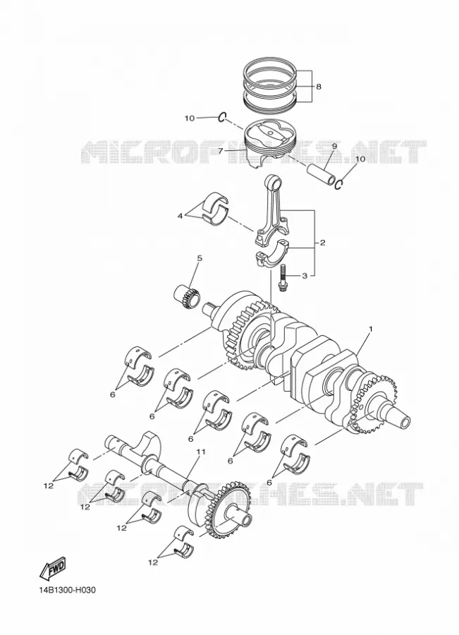 CRANKSHAFT / PISTON Yamaha MOTO 1000 2009 R1  YZF-R1 R1
