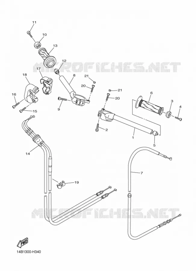HANDLEBAR & CABLES Yamaha MOTO 1000 2009 R1  YZF-R1 R1
