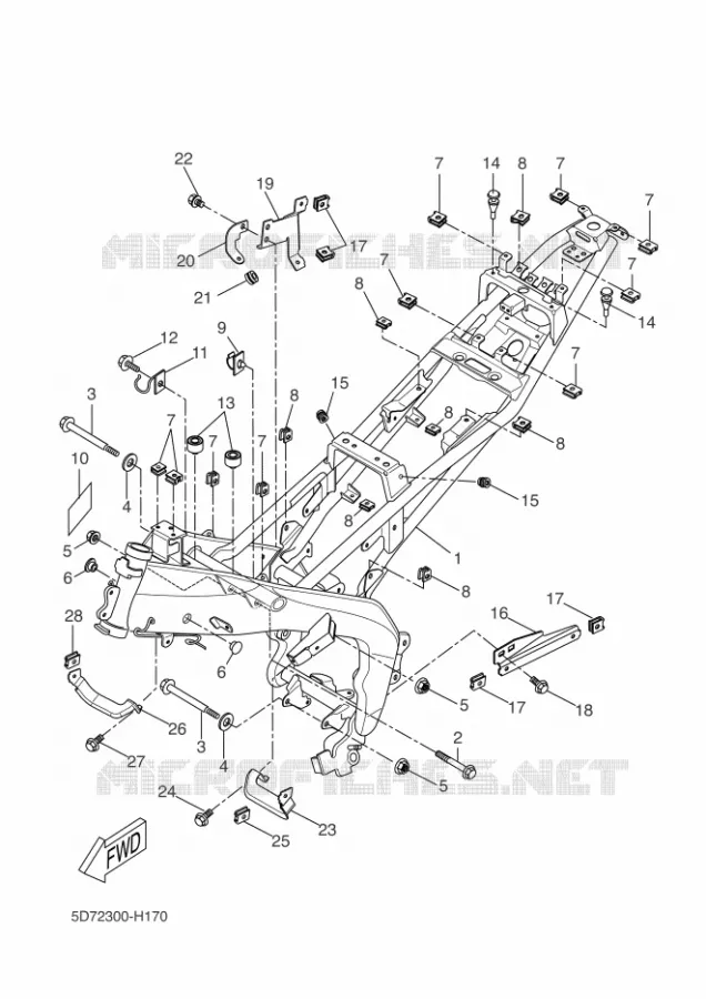 FRAME Yamaha MOTO 125 2009 R125  YZF-R125
