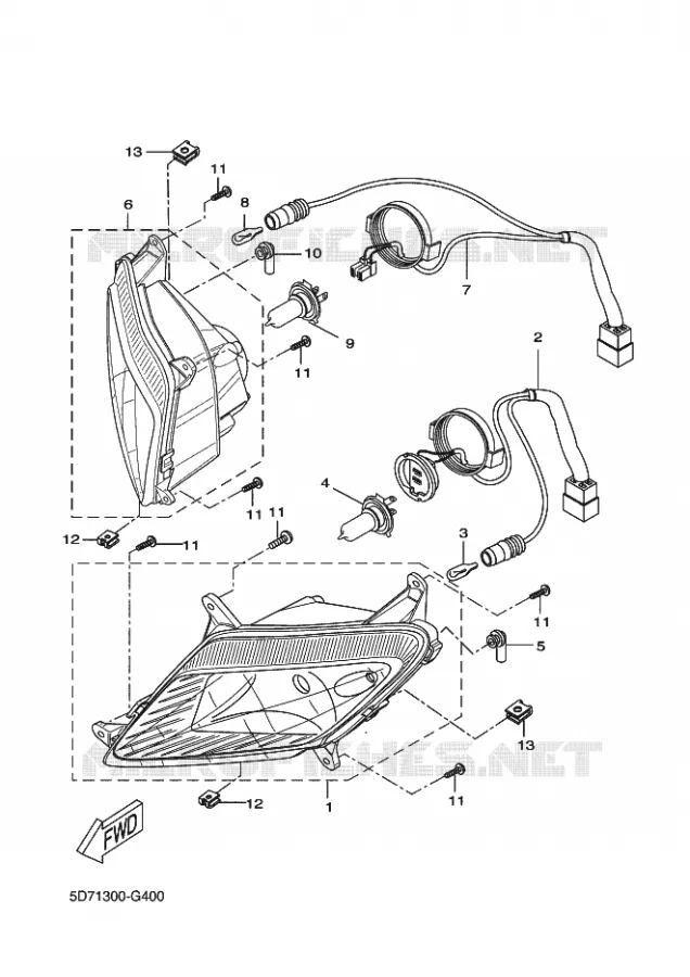 HEADLIGHT Yamaha MOTO 125 2009 R125  YZF-R125