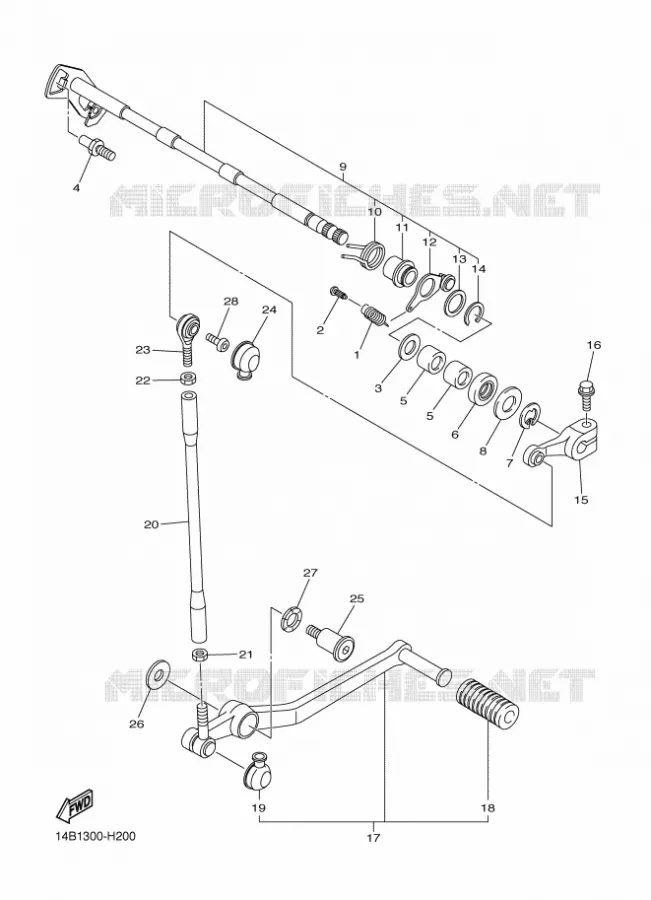 GEAR SHIFT SHAFT / LEVER Yamaha MOTO 1000 2009 R1  YZF-R1 R1