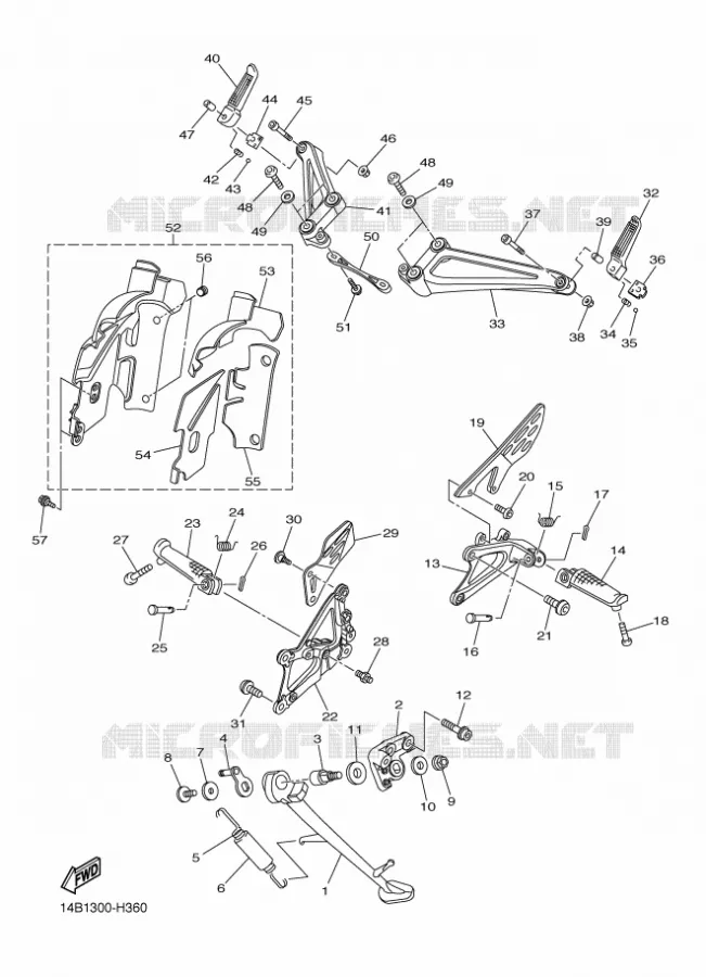 STAND / FOOTREST Yamaha MOTO 1000 2009 R1  YZF-R1 R1