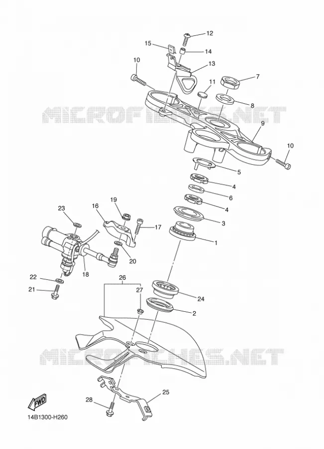 STEERING Yamaha MOTO 1000 2009 R1  YZF-R1 R1