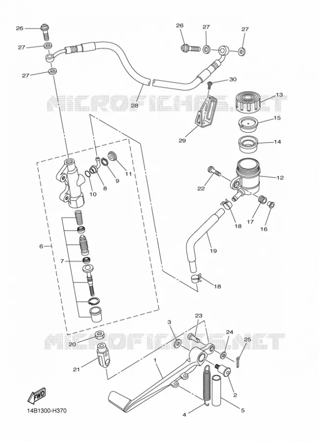 REAR BRAKE MASTER CYLINDER Yamaha MOTO 1000 2009 R1  YZF-R1 R1