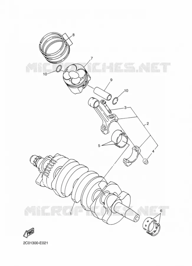 CRANKSHAFT / PISTON Yamaha MOTO 600 2013 R6  YZF-R6