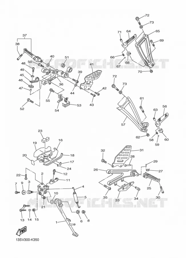 STAND / FOOTREST Yamaha MOTO 600 2013 R6  YZF-R6