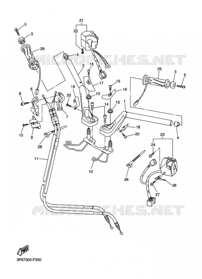 HANDLEBAR & CABLES Yamaha MOTO 1300 2009 FJR ABS  FJR1300A