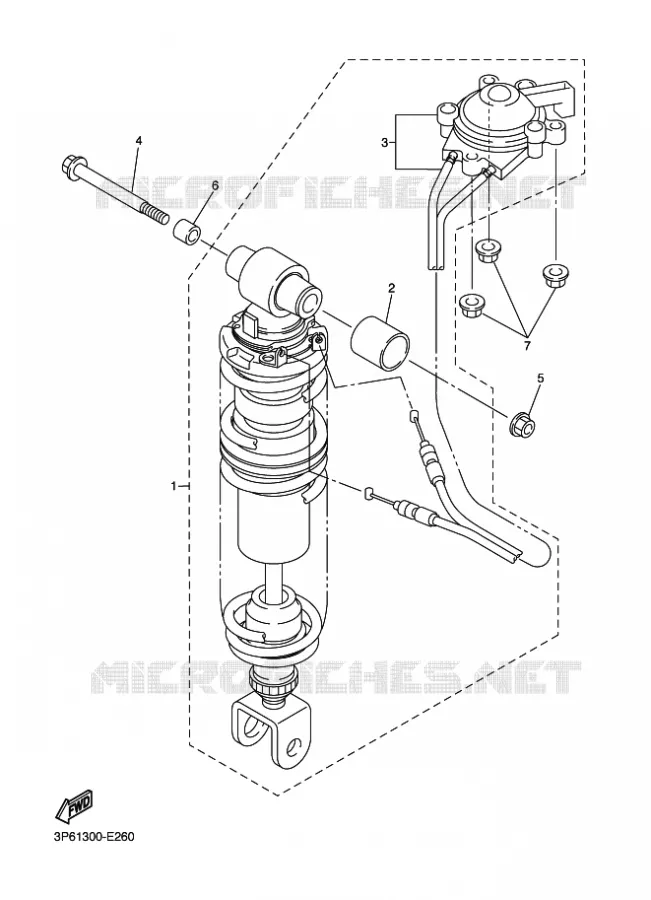 REAR SHOCK ABSORBER Yamaha MOTO 1300 2009 FJR AS ABS  FJR1300AS