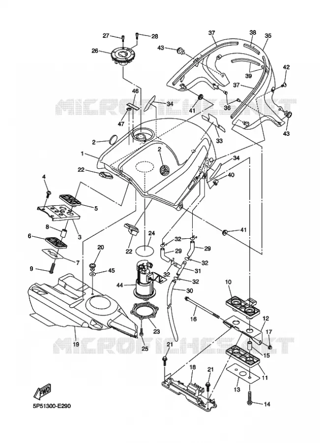 FUEL TANK Yamaha MOTO 1300 2009 FJR AS ABS  FJR1300AS