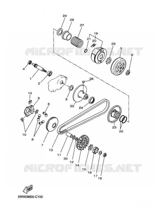 STARTER CLUTCH Yamaha SCOOTER 50 2009 BOOSTER  CW50 BW'S
