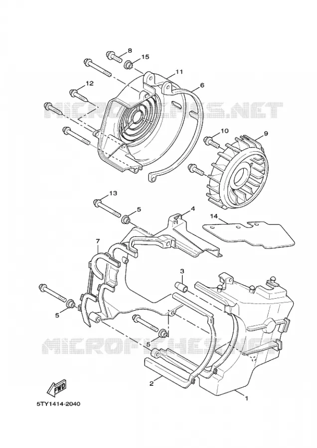 AIR SHROUD & FAN Yamaha SCOOTER 125 2009 FLAME X  XC125 FLAME X