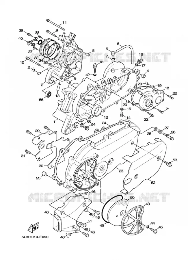 CRANKCASE Yamaha SCOOTER 125 2009 FLAME X  XC125 FLAME X