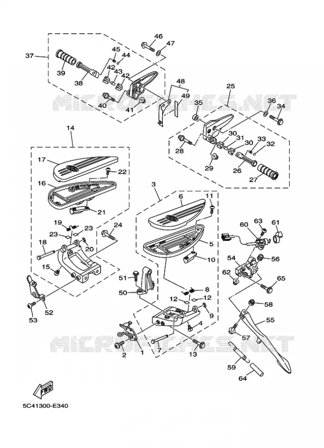 STAND / FOOTREST Yamaha MOTO 1900 2009 MIDNIGHT STAR  XV1900A MIDNIGHT STAR