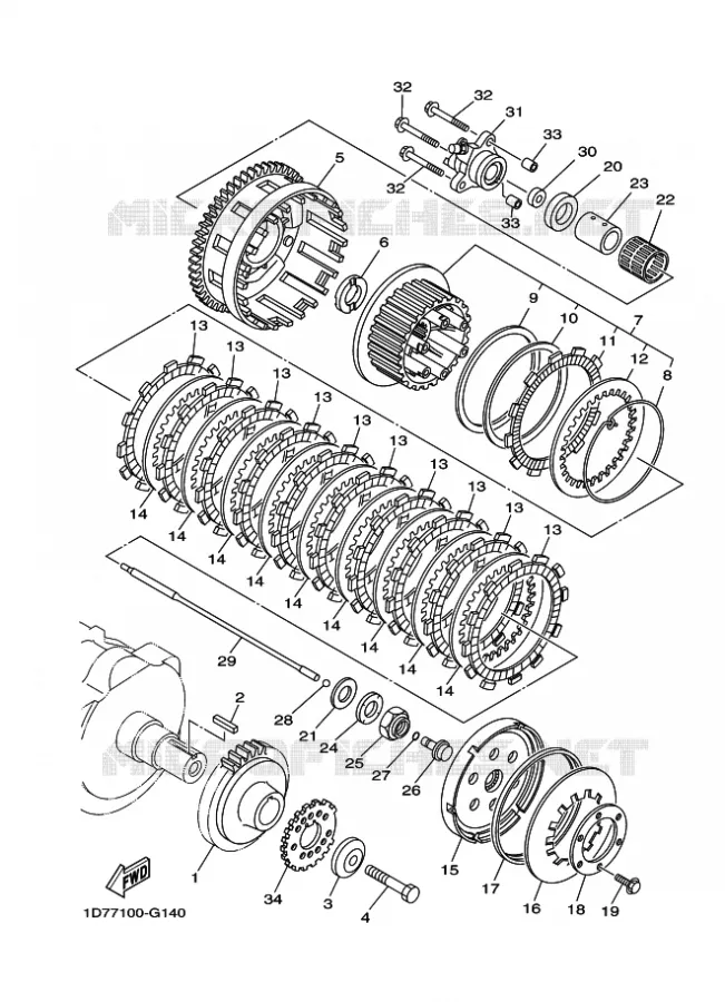 STARTER CLUTCH Yamaha MOTO 1900 2009 MIDNIGHT STAR  XV1900A MIDNIGHT STAR