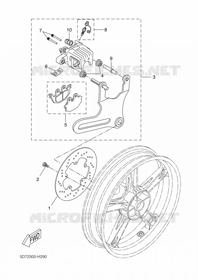 REAR BRAKE CALIPER Yamaha MOTO 125 2009 R125  YZF-R125
