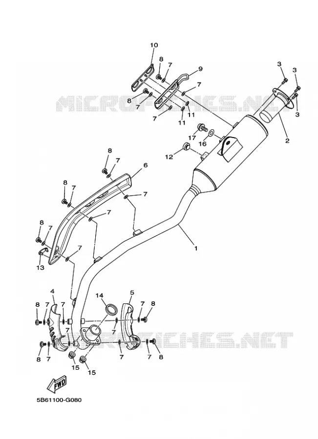 EXHAUST Yamaha MOTO 110 2010 TTR  TT-R110E
