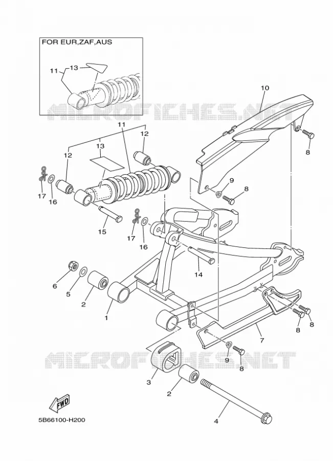 SWINGARM / SHOCK ABSORBER Yamaha MOTO 110 2010 TTR  TT-R110E