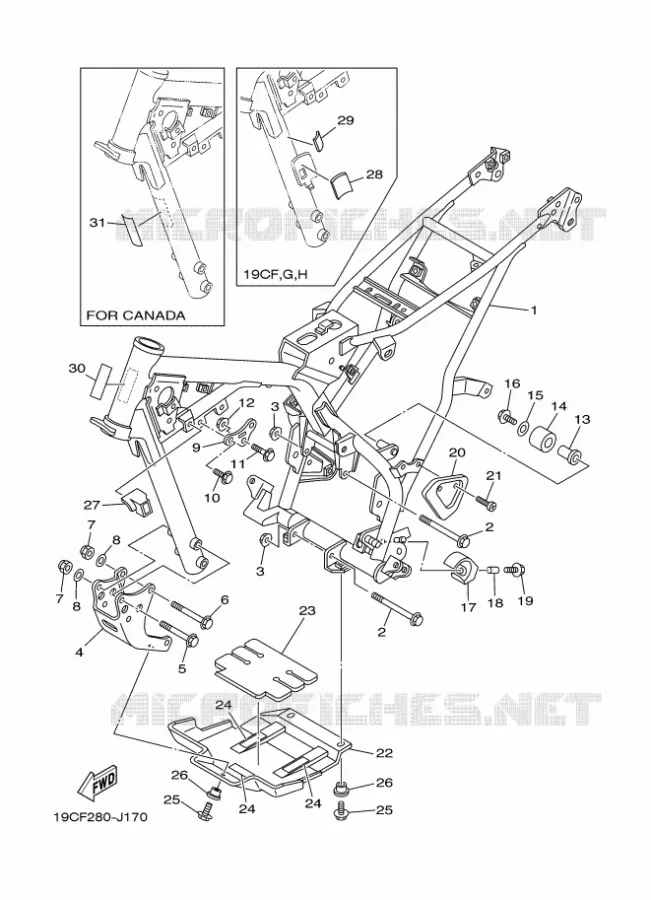 FRAME Yamaha MOTO 125 2010 TTR  TT-R125LWE