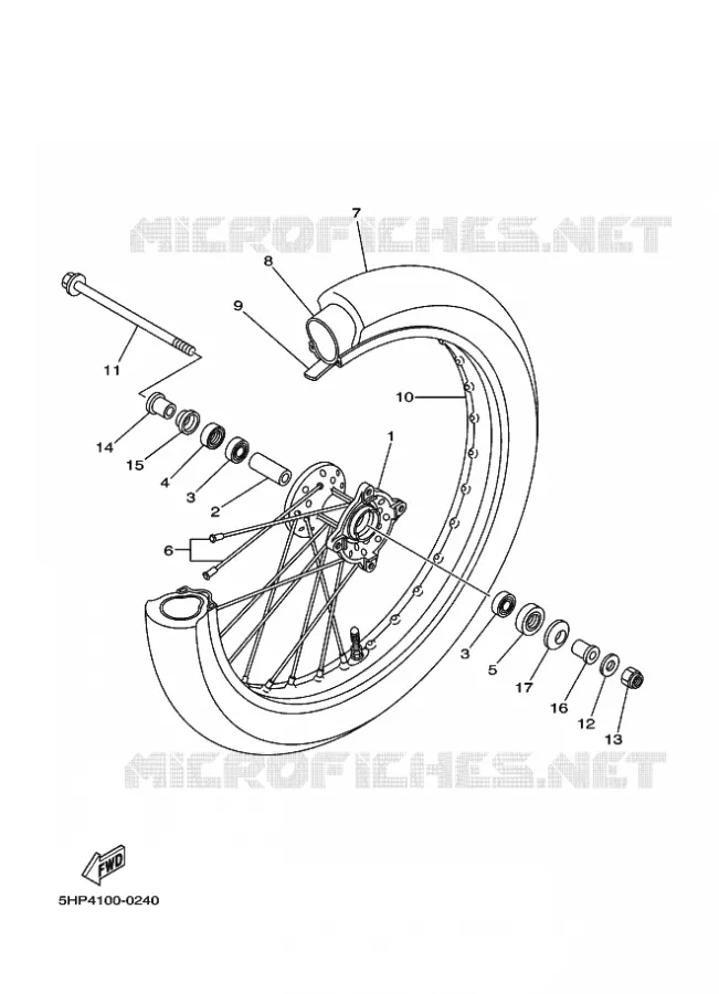 FRONT WHEEL 2 Yamaha MOTO 125 2010 TTR  TT-R125LWE