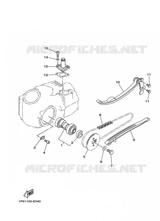 CAMSHAFT / TIMING CHAIN Yamaha MOTO 50 2010 TTR  TT-R50E