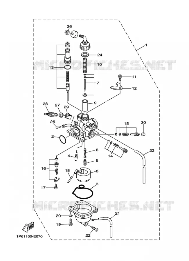CARBURETOR Yamaha MOTO 50 2010 TTR  TT-R50E