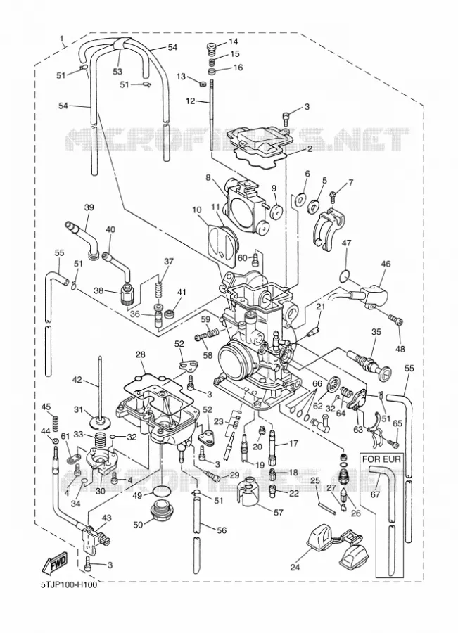 CARBURETOR Yamaha MOTO 450 2010 WRF  WR450F