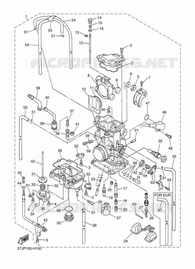 CARBURETOR Yamaha MOTO 450 2010 WRF  WR450F