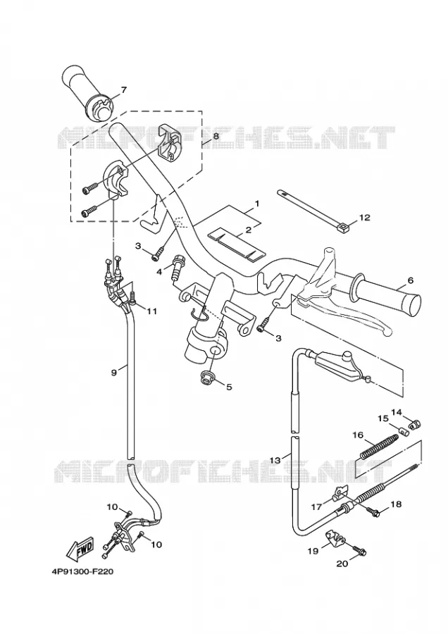 HANDLEBAR & CABLES Yamaha SCOOTER 125 2010 FLAME X  XC125 FLAME X