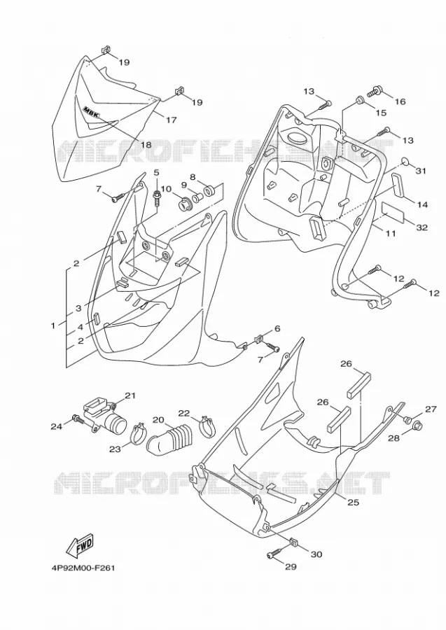 LEG SHIELD Yamaha SCOOTER 125 2010 FLAME X  XC125 FLAME X