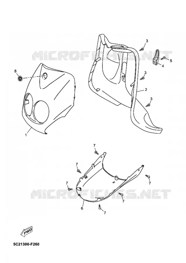 LEG SHIELD Yamaha SCOOTER 50 2010 NEOS  YN50 NEO'S