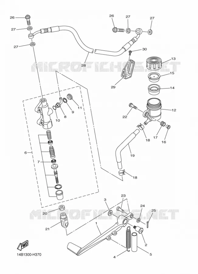 REAR BRAKE MASTER CYLINDER Yamaha MOTO 1000 2010 R1  YZF-R1