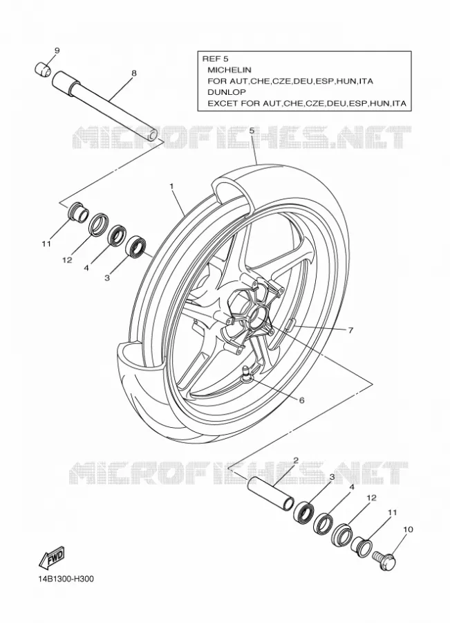 FRONT WHEEL Yamaha MOTO 1000 2010 R1  YZF-R1