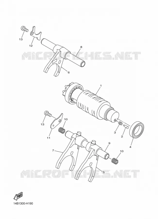 GEAR SHIFT SELECTOR DRUM / FORKS Yamaha MOTO 1000 2010 R1  YZF-R1