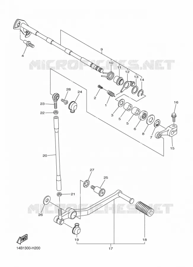 GEAR SHIFT SHAFT / LEVER Yamaha MOTO 1000 2010 R1  YZF-R1