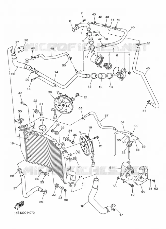 RADIATOR / HOSES Yamaha MOTO 1000 2010 R1  YZF-R1