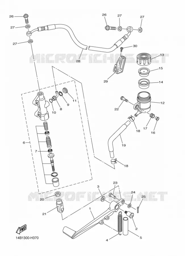 REAR BRAKE MASTER CYLINDER Yamaha MOTO 1000 2010 R1  YZF-R1