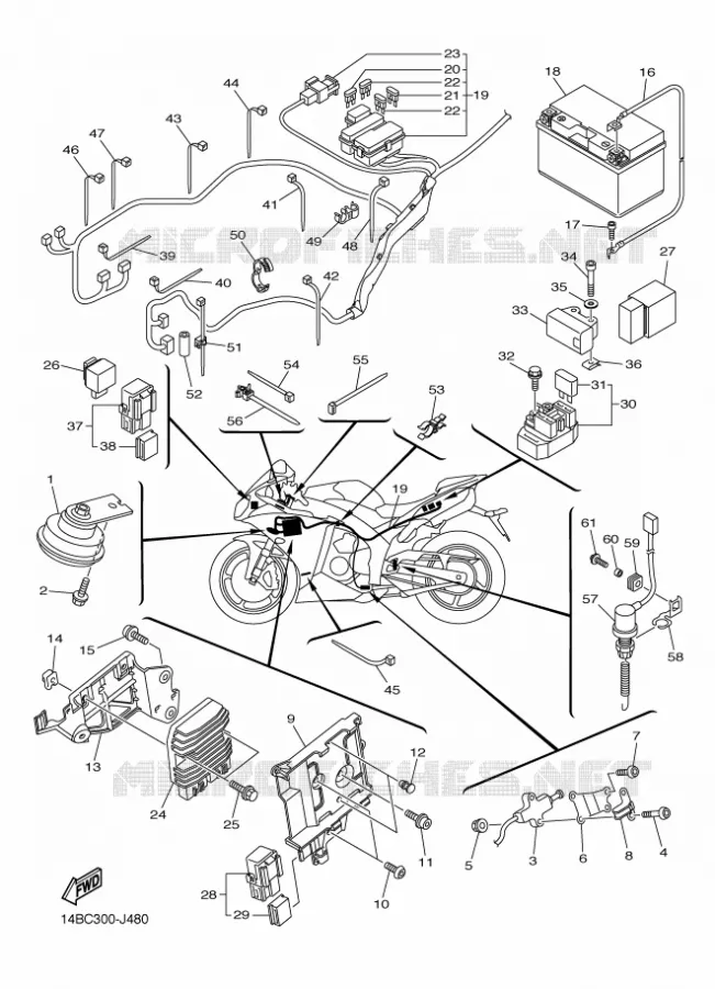 ELECTRICAL 2 Yamaha MOTO 1000 2010 R1  YZF-R1