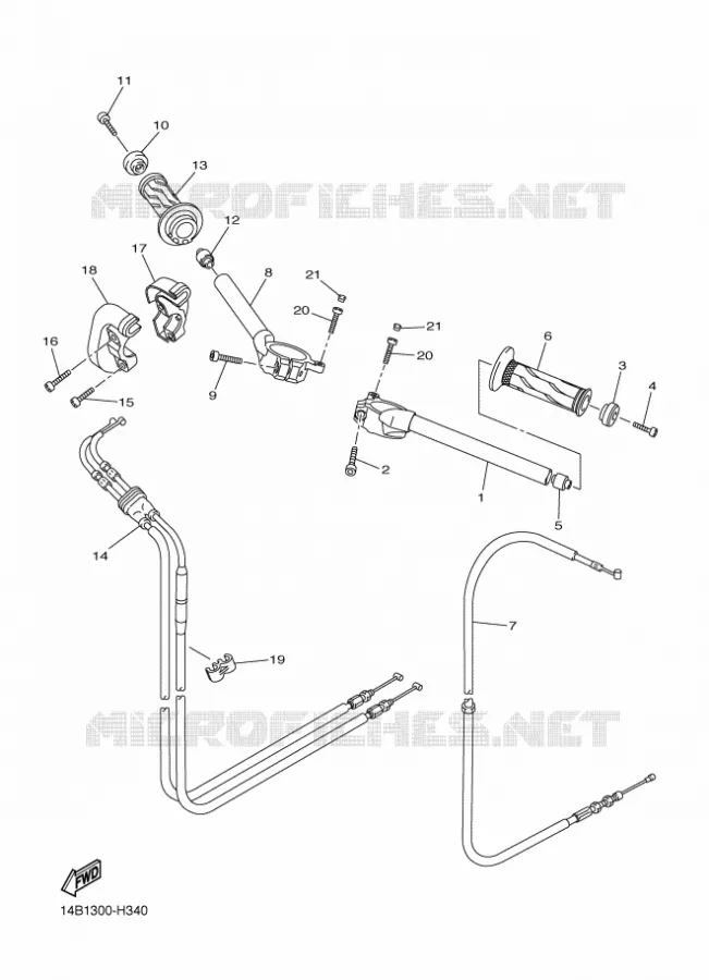 HANDLEBAR & CABLES Yamaha MOTO 1000 2010 R1  YZF-R1