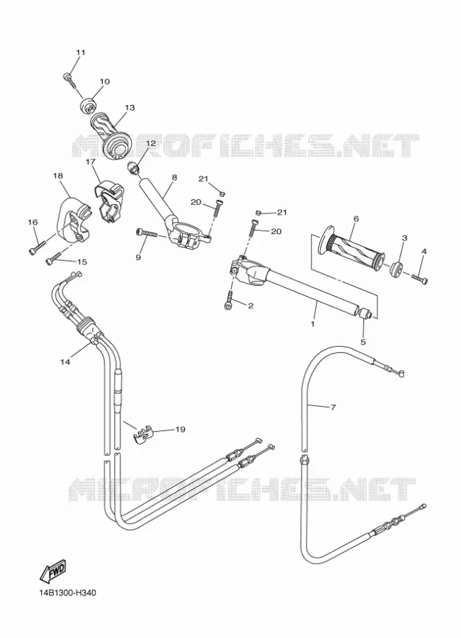 HANDLEBAR & CABLES Yamaha MOTO 1000 2010 R1  YZF-R1