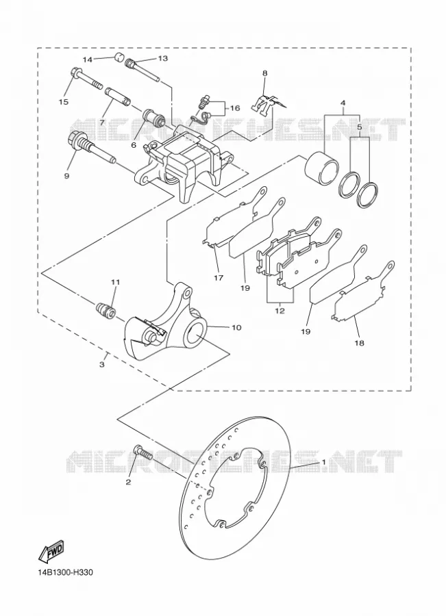 REAR BRAKE CALIPER Yamaha MOTO 1000 2010 R1  YZF-R1