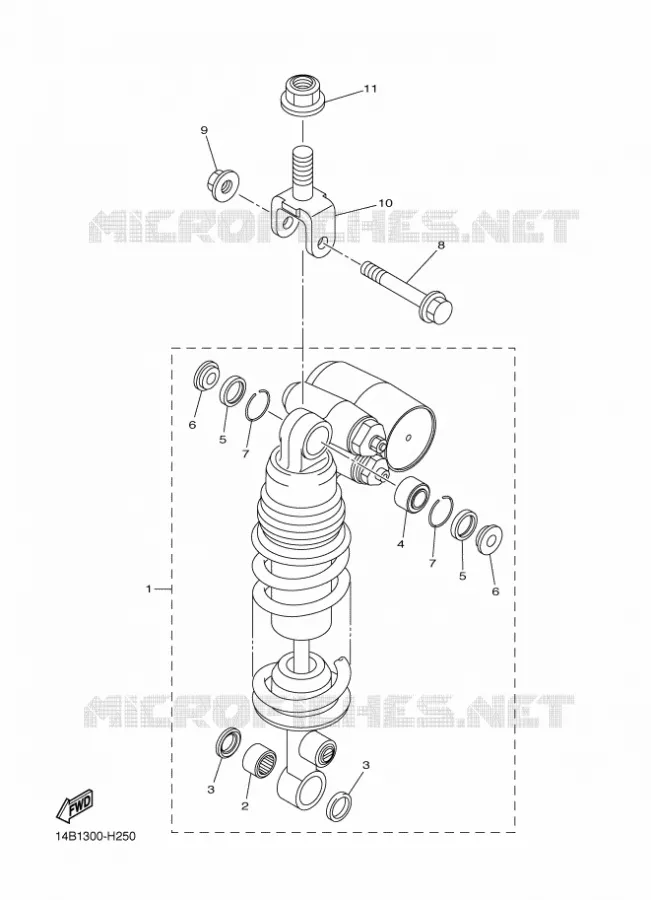 REAR SHOCK ABSORBER Yamaha MOTO 1000 2010 R1  YZF-R1