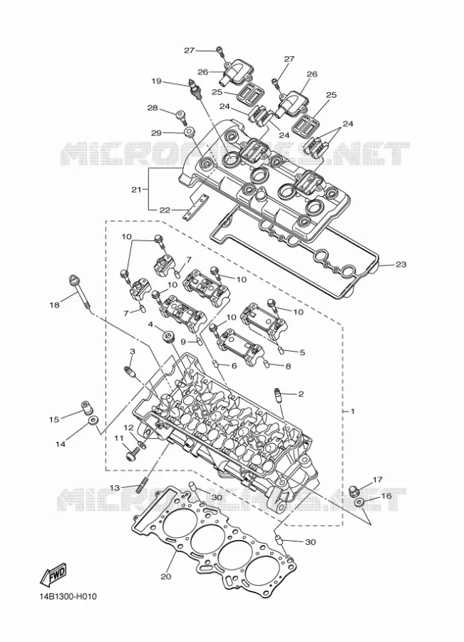 CYLINDER HEAD  Yamaha MOTO 1000 2010 R1  YZF-R1