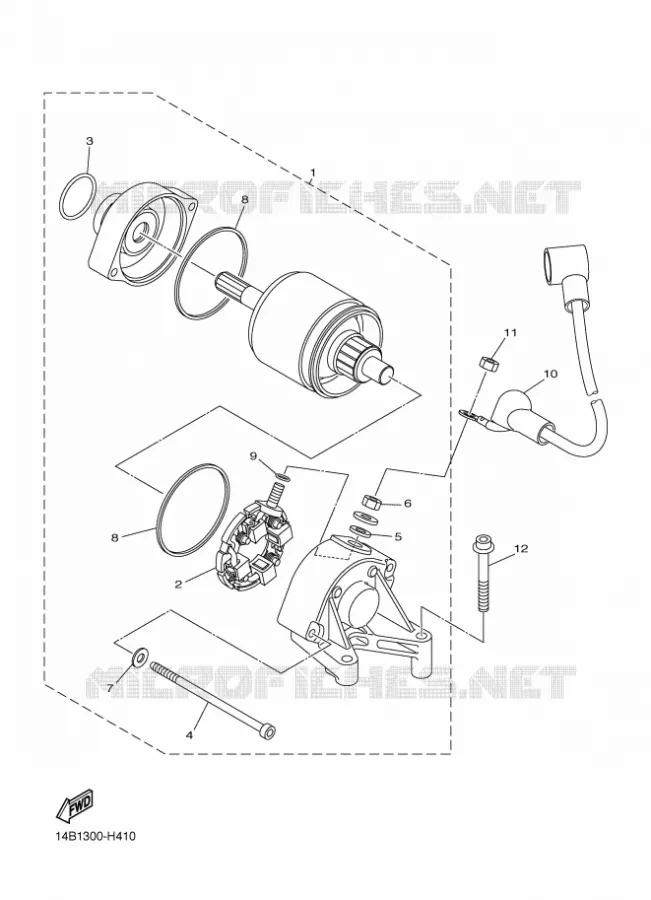 STARTER MOTOR Yamaha MOTO 1000 2010 R1  YZF-R1