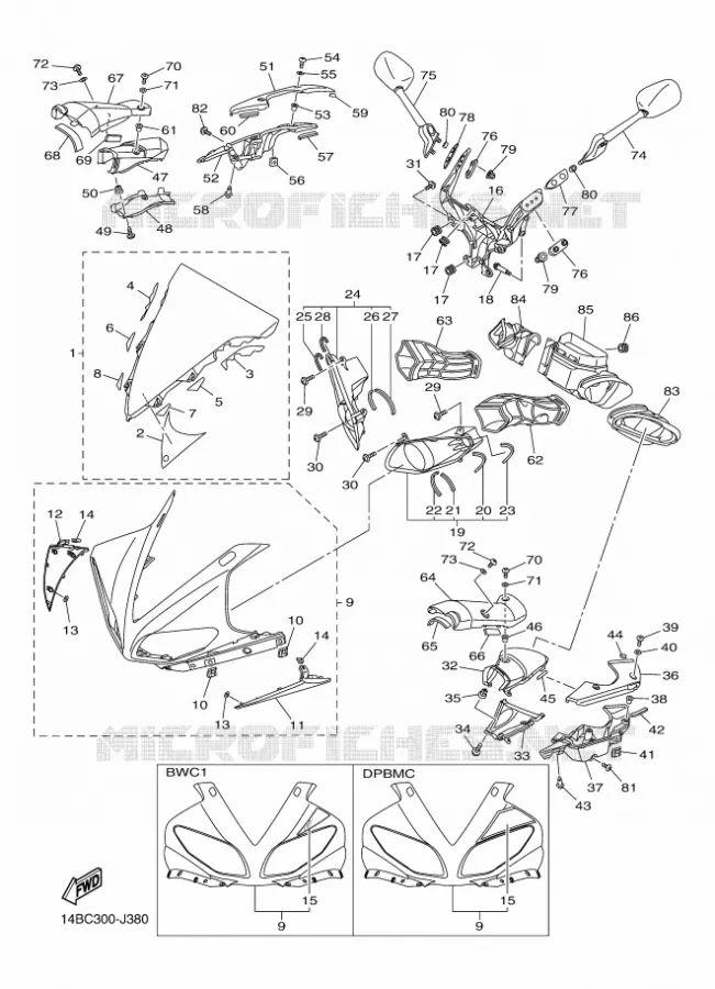 COVER 1 Yamaha MOTO 1000 2010 R1  YZF-R1 R1